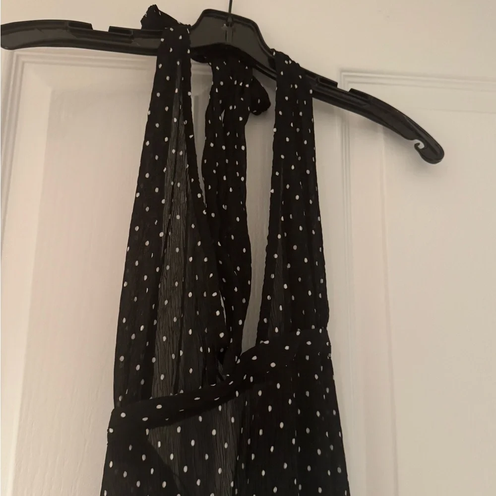 Lioness District Black Polka Dot Halter Dress - Picture 4 of 4